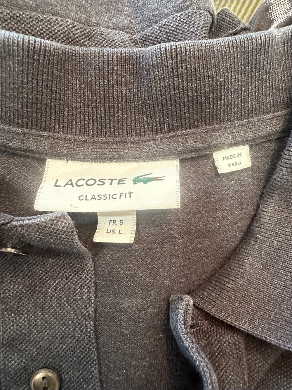 Lacoste mens long sleeve Dark Gray Classic Polo with Crocodile Logo - Picture 2 of 3